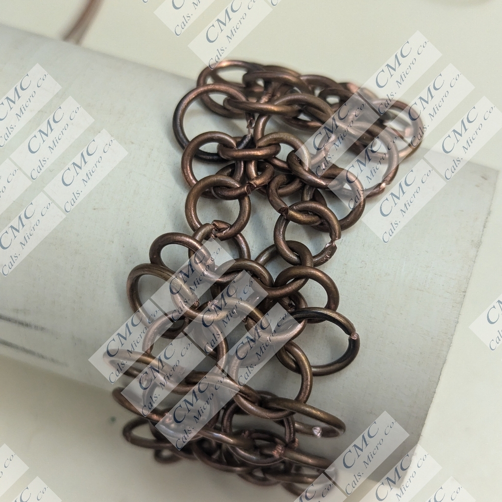 Chainmail bracelet copper hoops